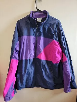 Cheetah Mervyns Vintage Windbreaker/ Coat Purple Color Block  Large • $20