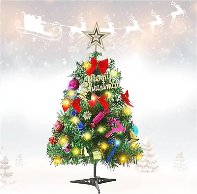 £8.69 • Buy Desktop Mini Small Xmas Christmas Tree With LED Light Home Party Decor DIY