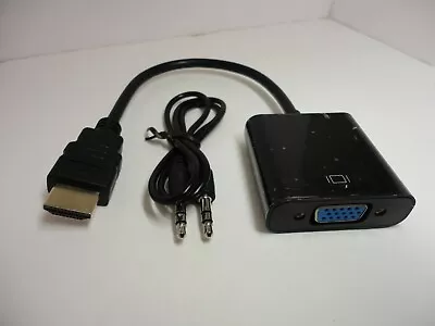 HDMI To VGA Video Audio Converter Cable Adapter 1080P Display Monitor Laptop PC • $15