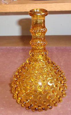 Vintage Blown Golden Amber Hobnail7   Barber Bottle • $26.51