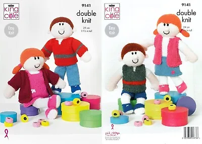 King Cole DK Knitting Pattern - 9141 Rag Doll Toys • £4.65