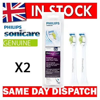 Philips Sonicare Diamond Clean Standard Sonic Toothbrush 2 Brush Heads HX6062 • $268.58