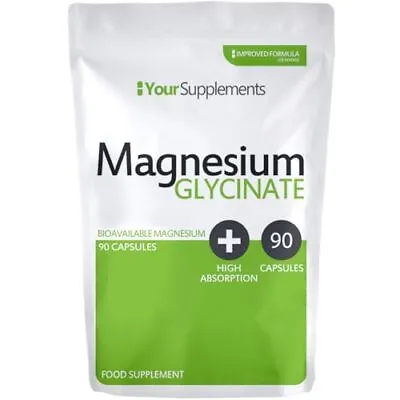 Magnesium Glycinate | 90 Capsules | True Fully Chelated Magnesium | No Blends • £15.99