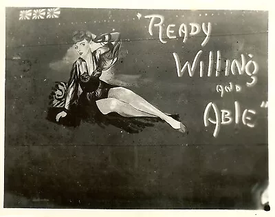 Org. Nose Art Photo: B-24 Bomber  READY WILLING AND ABLE !!! • $17.50