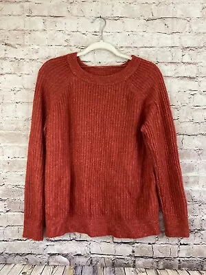Vero Moda Sweater Women's Medium Pullover Rust Red Ribbed Scoop Neck Stretch • $18.99