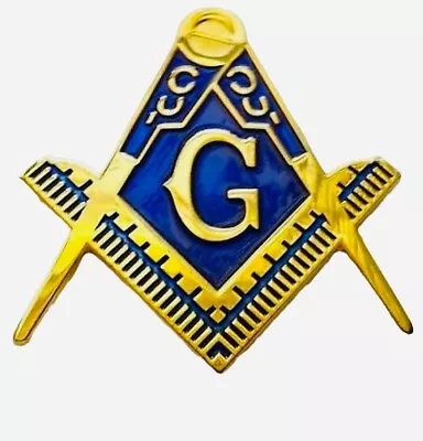 Chrome Golden Master Mason Auto Cut Out Car Emblem For Blue Lodge Freemasonry  • $9.99