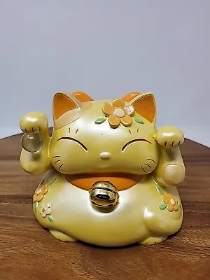 Maneki Neko Bank Yellow Orange Lucky 🐈  • $25