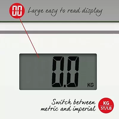 Salter 9207 WH3R Compact Glass Electronic Bathroom Scale - White • £15