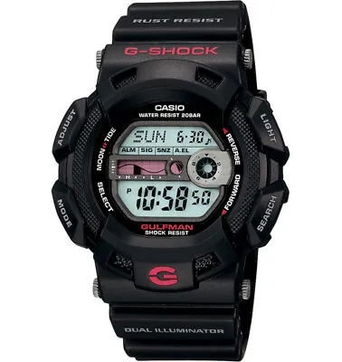 Casio G-Shock GULFMAN Mens Digital Black Illuminator Watch G9100-1 G-9100-1DR • $144.90