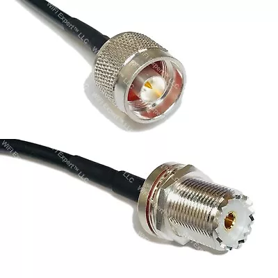 RFC240UF N MALE To UHF Female Bulkhead RF Cable FAST-SHIP LOT • $15.80