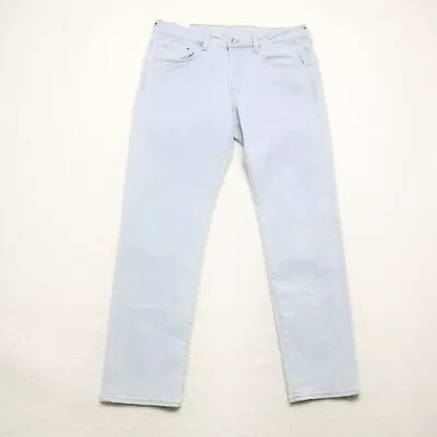 H&M Men's Size 34x32 Blue Regular Fit Coupe Straight Leg Light Wash Stretch Jean • $12.94