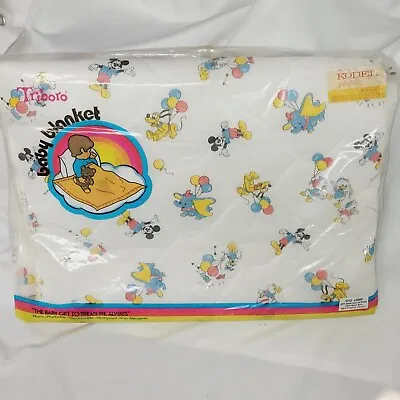 VTG Disney Quilted Baby Blanket Mickey Mouse Donald DUMBO New Package TRIBORO • $49.75