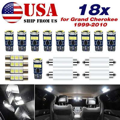 For Jeep Grand Cherokee 99-10 Interior Light Kit White Dome License Plate /8pc • $13.93