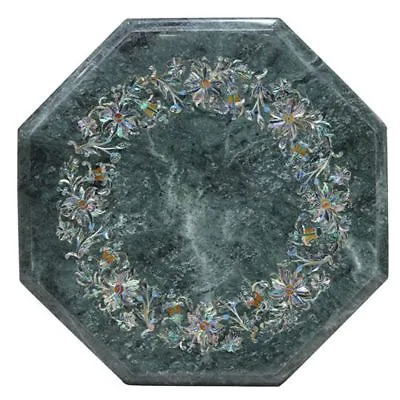 12  Green Marble Top Table Semi Precious Stones Floral Art Work • £257.70