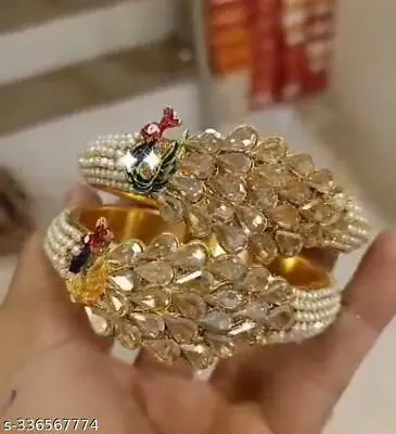 Bollywood South Indian Kundan Peacock Kada Bangle Set Wedding Jewelry A19 • $19