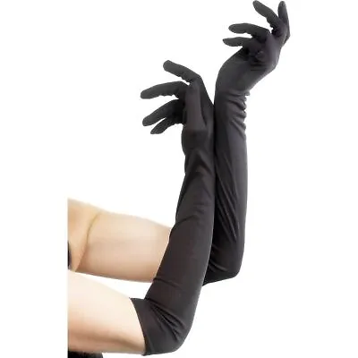 £5.09 • Buy Smiffys Long Black Elegant Gloves Ladies Fancy Dress Accessory New