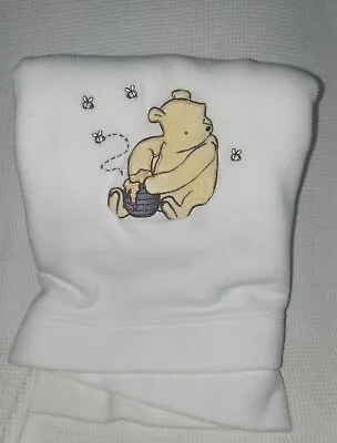 CLASSIC POOH Bear Pink FLEECE Honey Pot Bees BABY BLANKET  • $18.99