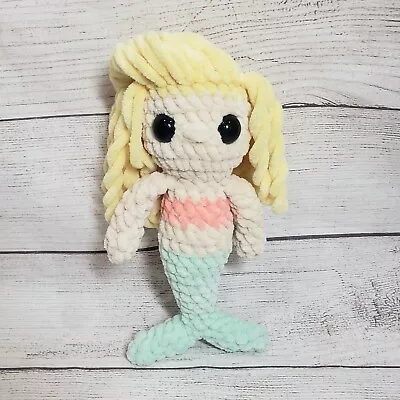 Girl Mermaid Doll Plush Stuffed Toy Plushie Handmade Crochet Amigurumi • $22