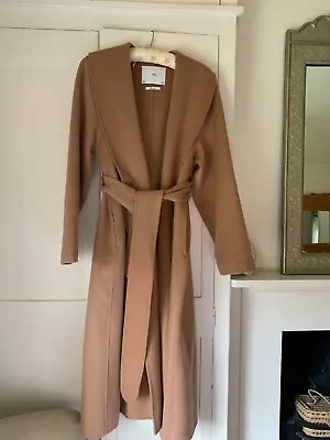 Mango Midi Length Hand Made Camel Wool Coat Size Large • £40