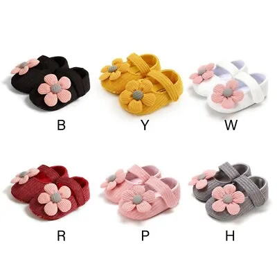 Newborn Baby Girls Soft Shoes Soft Soled Non-slip Flower Crib Shoes Casual Flat • $13.61