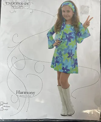 $16.97 • Buy 60s 70s Go Go Girl Retro Hippies Disco Fever Diva Flower Harmony Child Costume L
