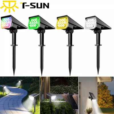 T-SUN Solar Spot Lights Garden Light IP65 Super Bright Landscape Wall Lights UK • £14.99