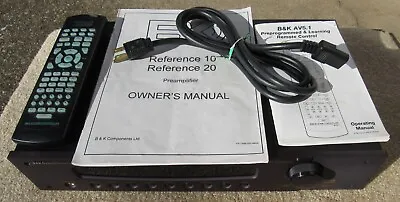 B&K Reference 20 5.1 Stereo Surround Pre-Amplifier AM/FM Tuner Remote & Manuals • $229.99