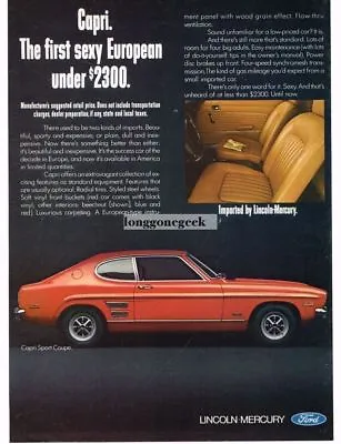 1970 Mercury Capri Red Sport Coupe Sexy European Vintage Ad  • $8.95