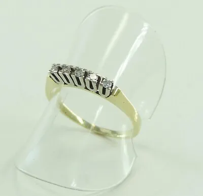 Vintage Women's Ring 585 14K Yellow Gold With Diamonds Approx. 0.10ct-56 (17.8mm Ø)* • $427.41