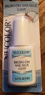 Nu-Color Brush On Nail Glue Clear Easy To Apply With Brush • $5
