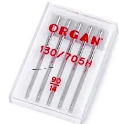 Sewing Machine Needles 1 Side Flat Size 90/14 Organ Fits Brother Janome Singer • £2.90