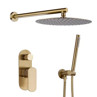 £95.99 • Buy Bathroom Shower System Brass Rainfall Mixer Set Bath Tap Faucet Kit Brushed Gold