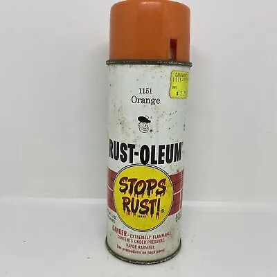 Vintage 1973 Rust-Oleum Omaha ORANGE - 1151 Small Face Scotty Spray Paint Can • $64.64