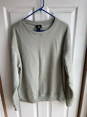 NEW Mens H&M Mint Green Sweatshirt Crewneck L/S Relaxed Fit Size Large • $9.99