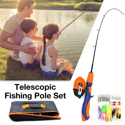 Children's Fishing Rod Set Mini Telescopic 1.3m Fishing Rod Reel Combo  • $45.84