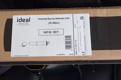 IDEAL HORIZONTAL FLUE KIT NON TELESCOPIC O.6m 181-556MM P/NUMBER  208171 Bnib • £52.99