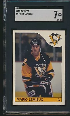 1985 Topps #9 Mario Lemieux Penguins RC Rookie SGC 7 NM HOF • $200