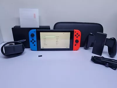 Nintendo Switch Console Neon Blue/Orange + Screen Protector+ SD Card Free Post • $310