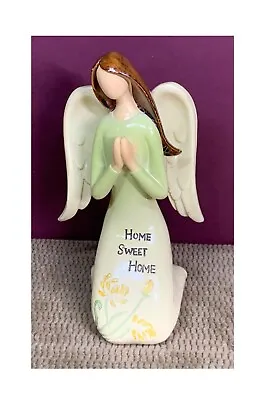 Vintage Beautiful Angel On Her Knees In Prayer  Home Sweet Home  Figurine • $15.99