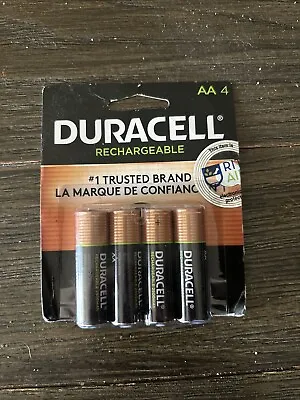 New Duracell  AA Rechargeable Batteries NiMH Pack Of 4 Batteries - Sealed  • $10
