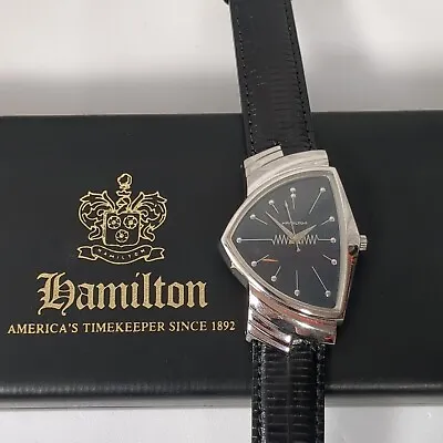 Vintage Hamilton Ventura Watch Registered Edition 1990s Wristwatch Leather • $499.97