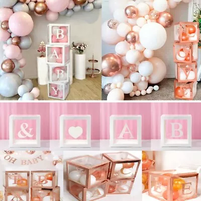 12  Baby Shower Boxs Box Letter Transparent Boxes Wedding Party Decoration Love • £3.69