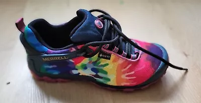 Merrell Women's 6 Tie-dye Rainbow Gore-Tex Vibram Trekking Hikers Hiking Shoes  • $68