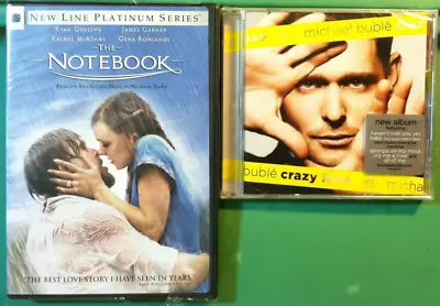 🔥DATE NIGHT🔥 New Movie & Music The Notebook DVD & Michael Buble Crazy Love CD • $17.65