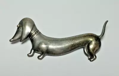 Dachshund Brooch Pin Sterling Silver Vintage Mexico 925 Weiner Dog Doxie Jewelry • £22.12
