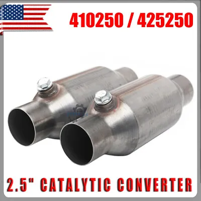 2pcs 2.5  Inlet/Outlet Catalytic Converter Universal High Flow Performance • $47.99