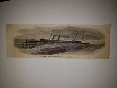 The Winans Cigar Yacht England  Civil War Era 1865 HW Sketch RARE! • $29.99