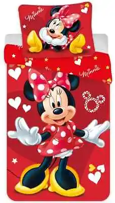 Disney Minnie Mouse Reversible Duvet Cover Set 100% Cotton Toddler Cot Bed  • £20.99