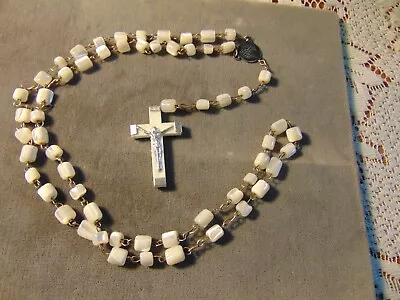  vintage Mother Of Pearl  Terra Santa   Holy Land Rosary Beads From Jerusalem  • $125