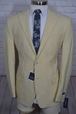 NEW Club Room Mens Yellow STRETCH Athletic Fit Sport Coat Blazer Jacket 40R • $29.95